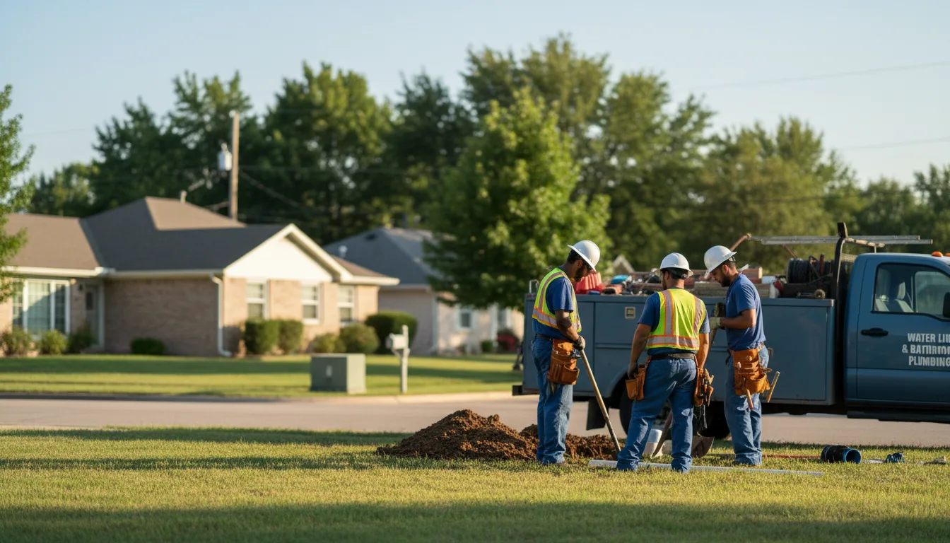 Residential water line and bathroom plumbing service in Frederika, IA